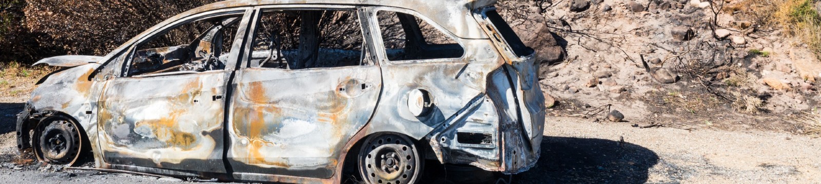 Stock photo of beat up old car.